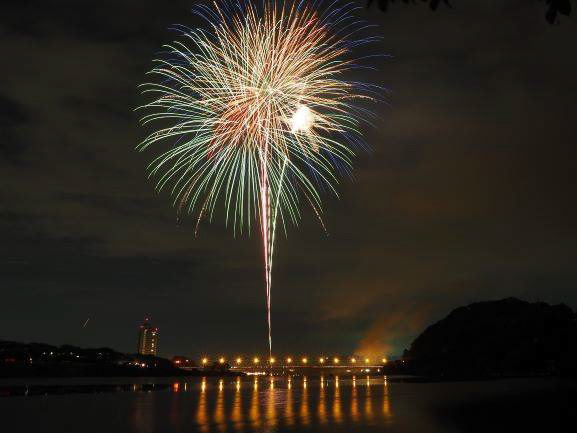 観覧エリアの目の前で花火が打ち上がる