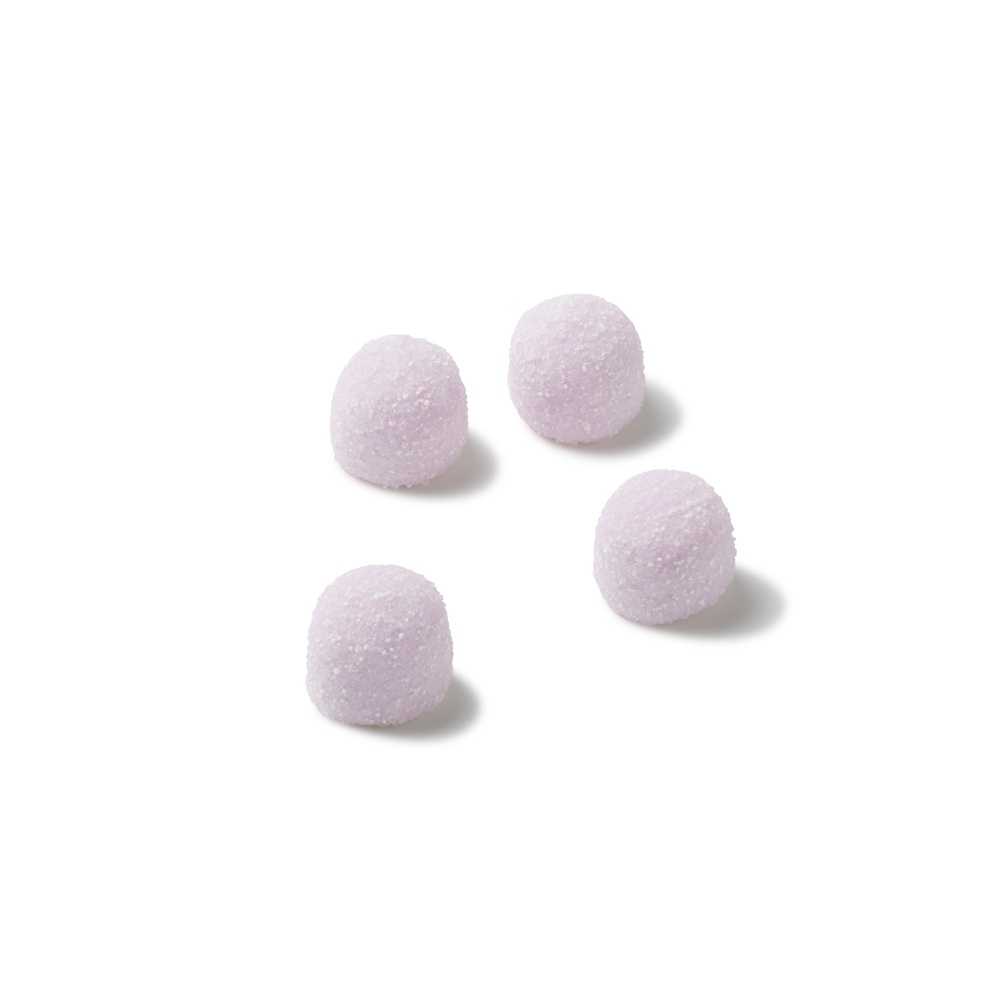旅と日本の風景をイメージした東京駅限定のミニ箱「そらたびmofuwa」（27g 600円）。箱デザインは3種類（ヤマ、ウミ、マチ）で、いずれも1種フレーバー入り（グレープソーダ味）