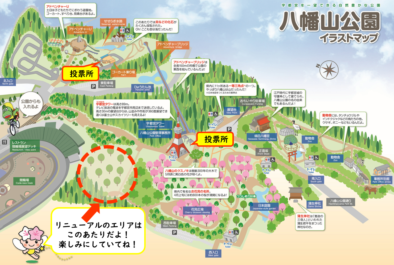 「八幡山公園」新エリアの2027年3月供用開始に向け、愛称の一般投票を開始