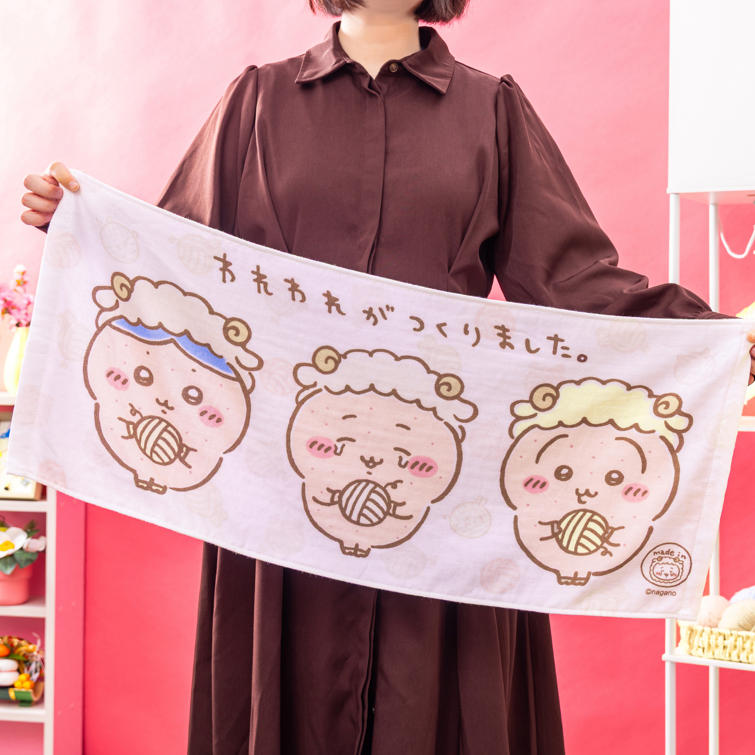 綿100％を使用の「われわれがつくりましたフェイスタオル」