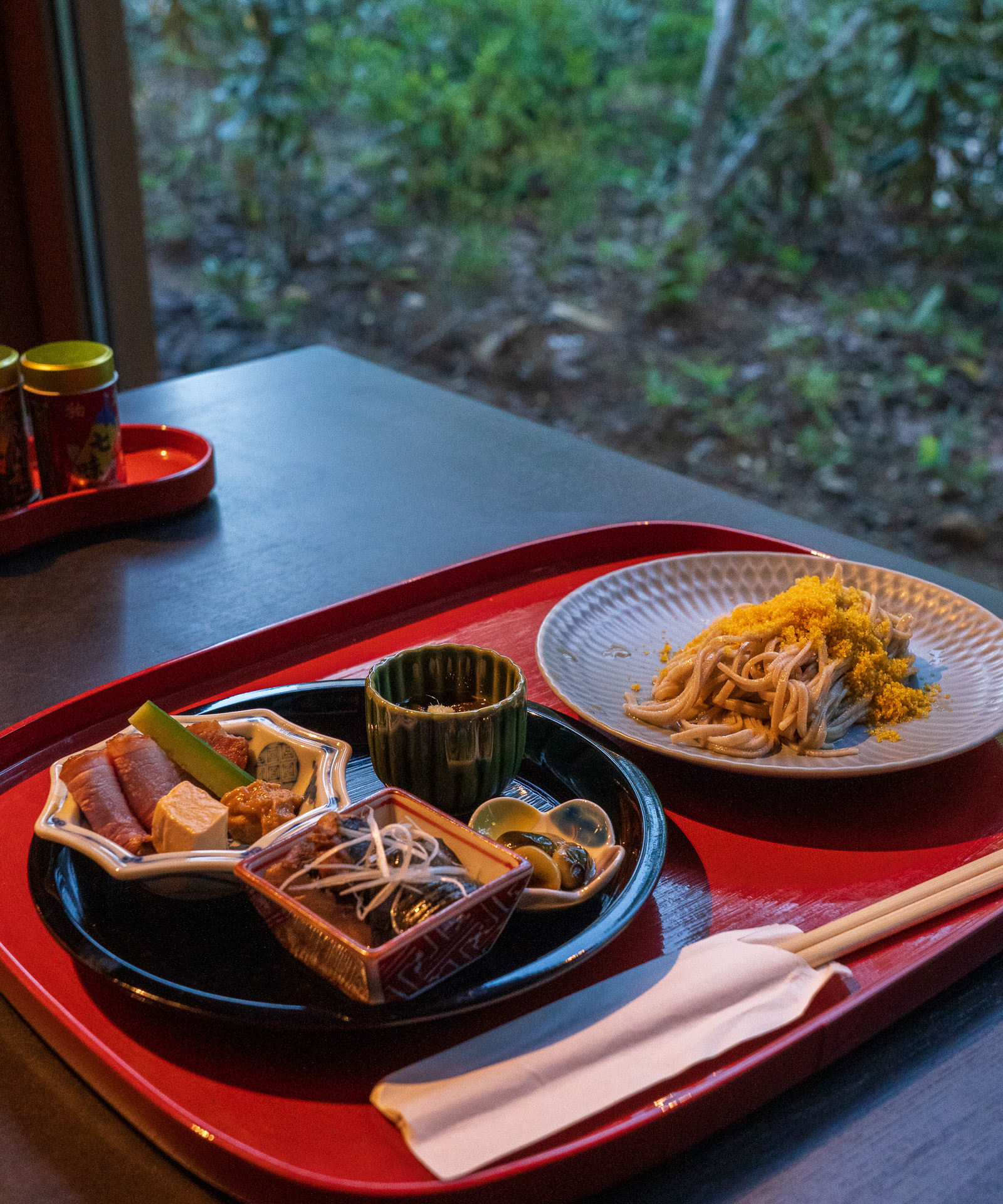 2泊以上で予約した場合の2泊目の夕食は、蕎麦割烹SAIでの地粉生粉打ち蕎麦会席