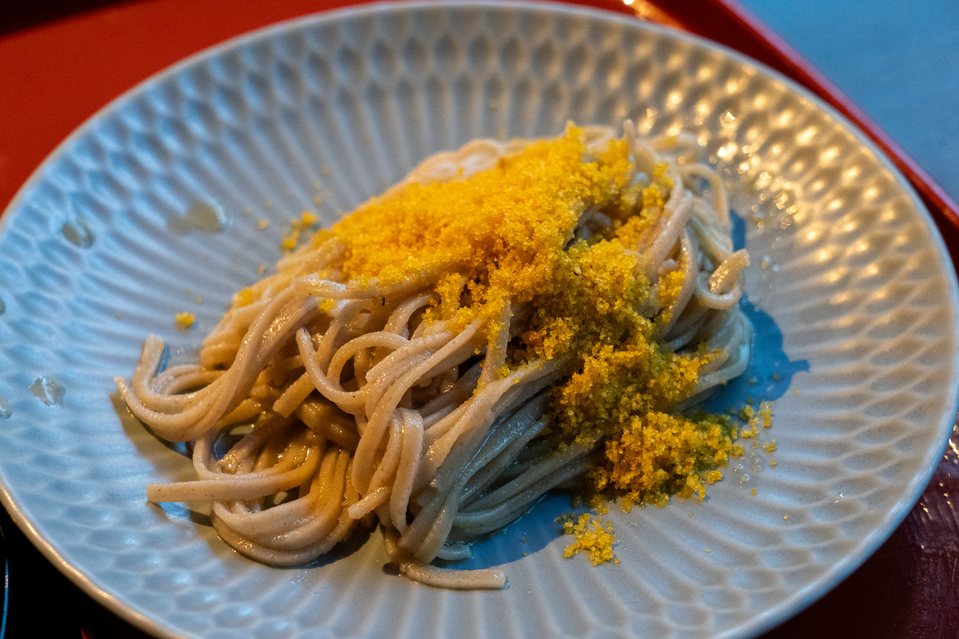人生初のからすみ蕎麦
