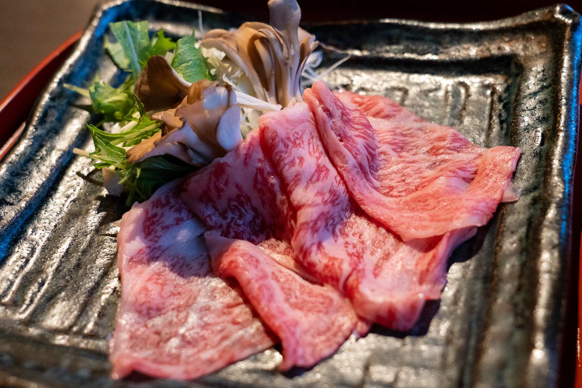 2つから選べる台の物は和牛サーロインのしゃぶしゃぶをチョイス