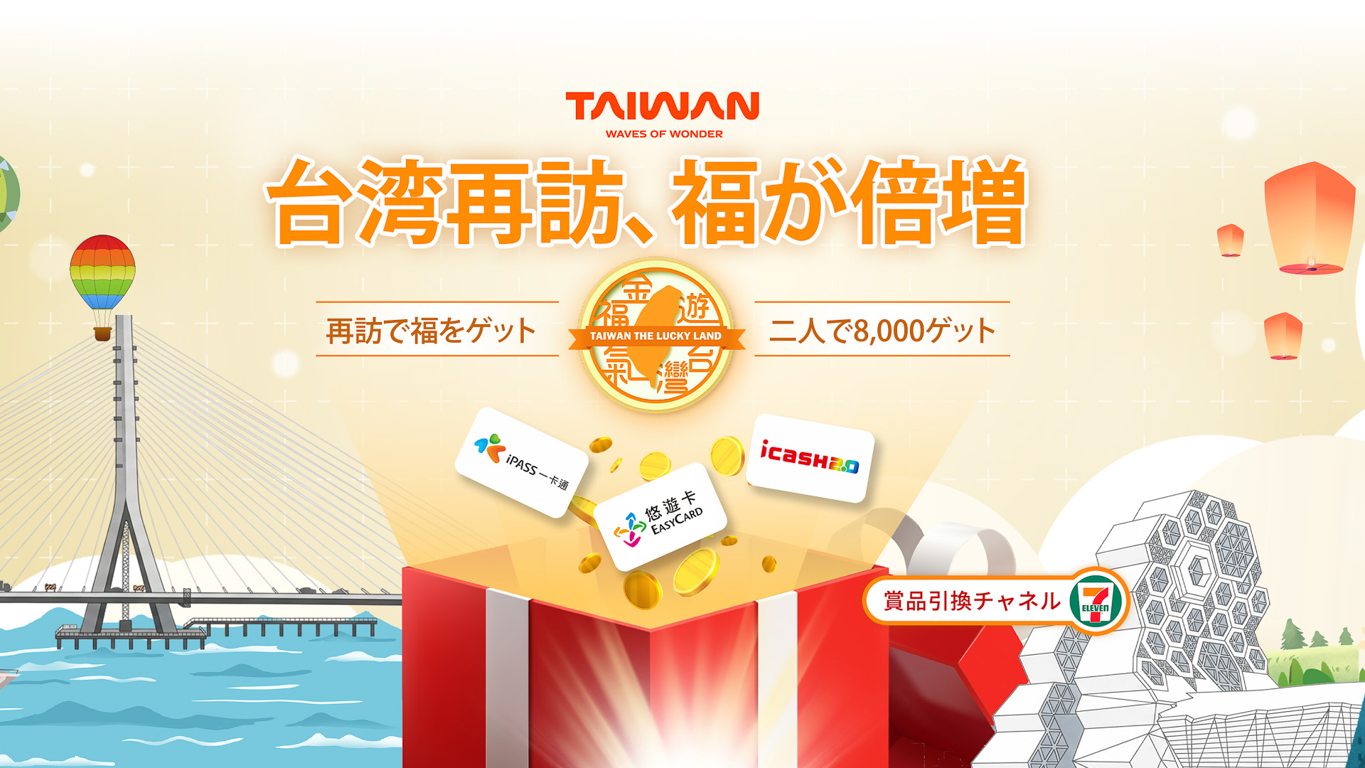 台湾リピーターに電子マネーを付与する「台湾再訪、福が倍増」キャンペーン