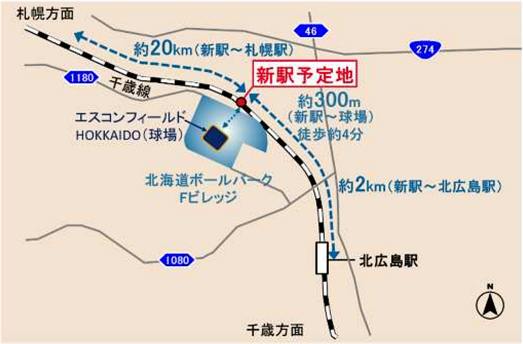 Fビレッジ駅の位置図