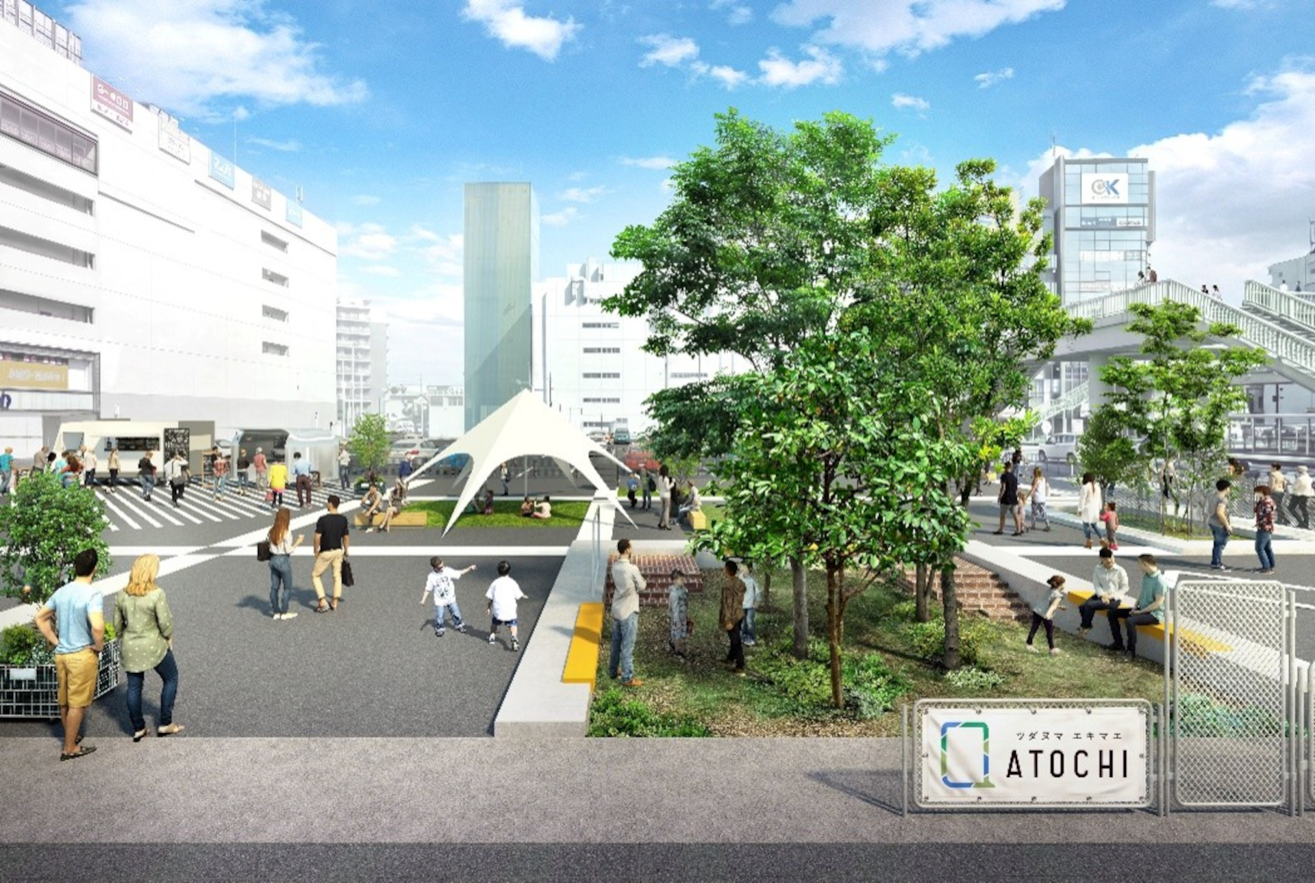 津田沼パルコ跡地を活用した駅前広場「ATOCHI（アトチ）」が10月1日オープン
