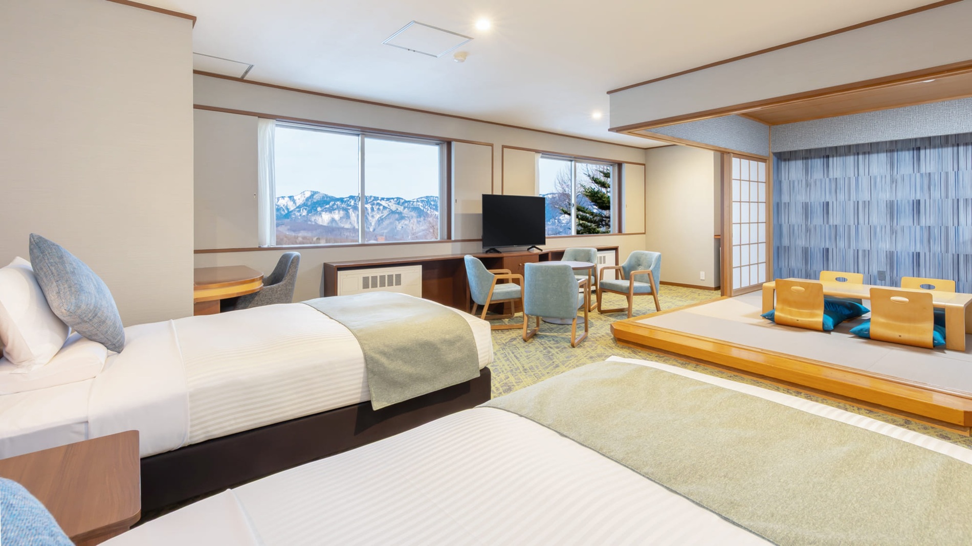 最大6名まで宿泊できる和洋室
