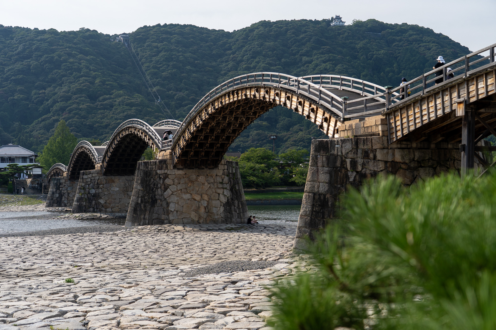 想像していた以上に大きく美しかった錦帯橋（きんたいきょう）は世界一の木造アーチ橋