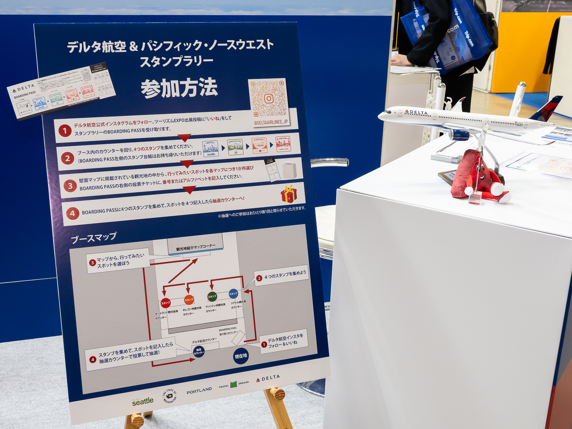 スタンプラリー参加方法の解説パネル