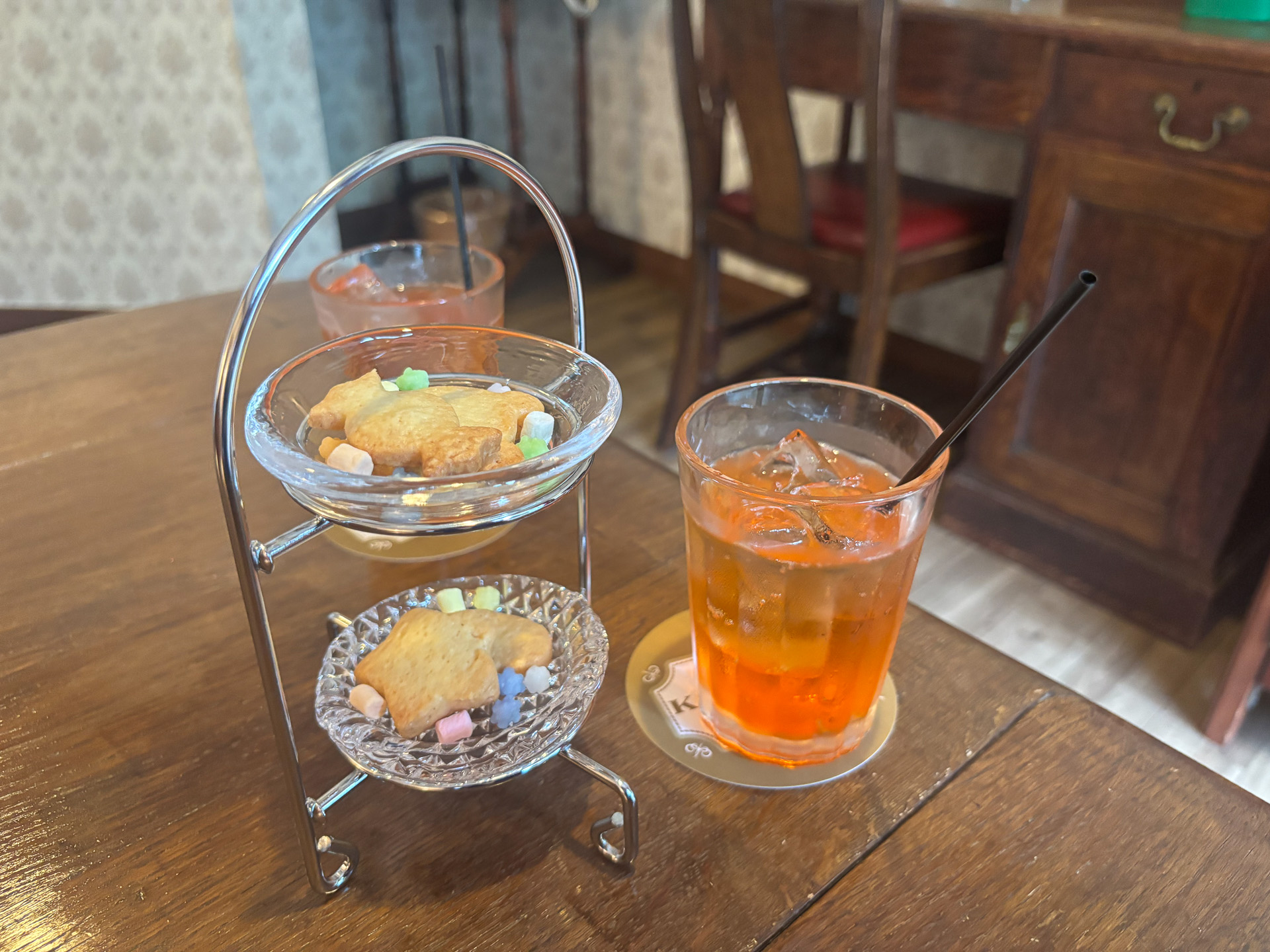 ウェルカムドリンクと手作りクッキー
