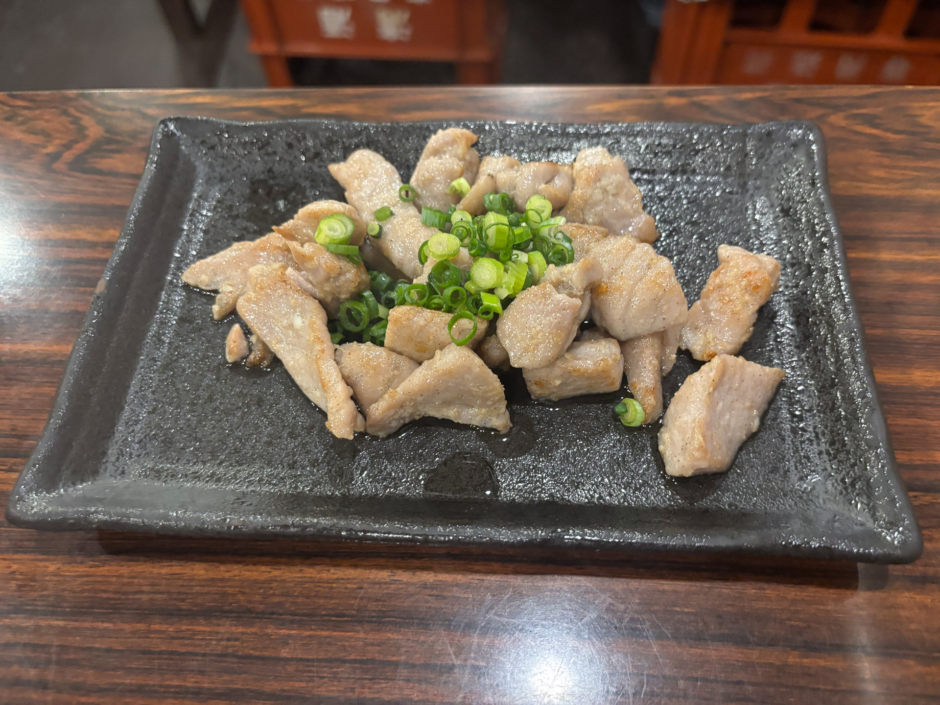 マグロのすじ焼きの塩味