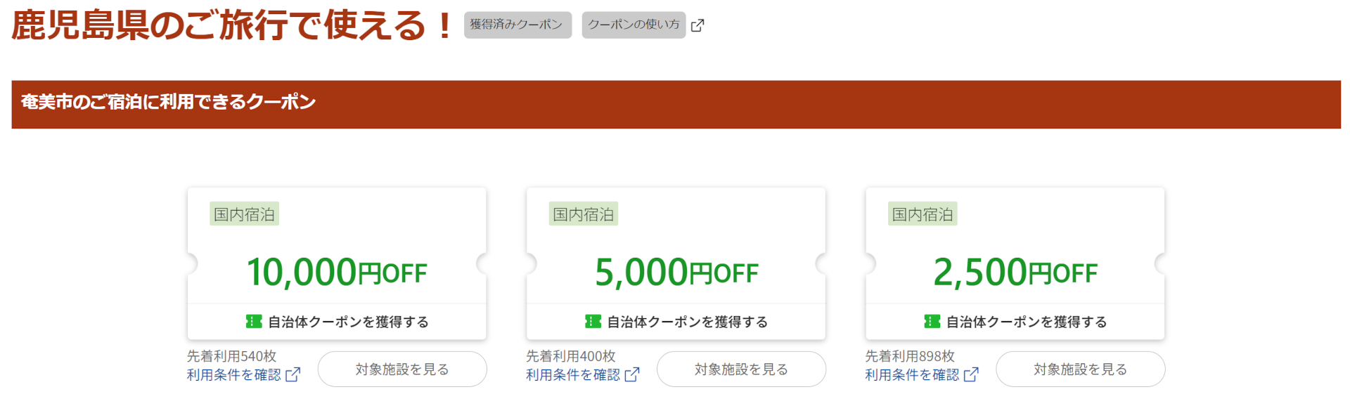 自治体クーポンの割引額と配布数