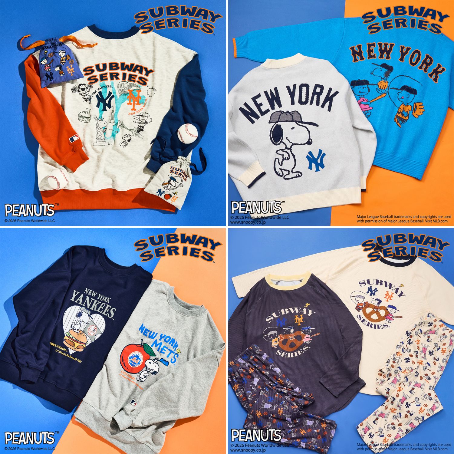 「SUBWAY SERIES」がテーマの「PEANUTS×MLB」限定アパレル、10月13日発売