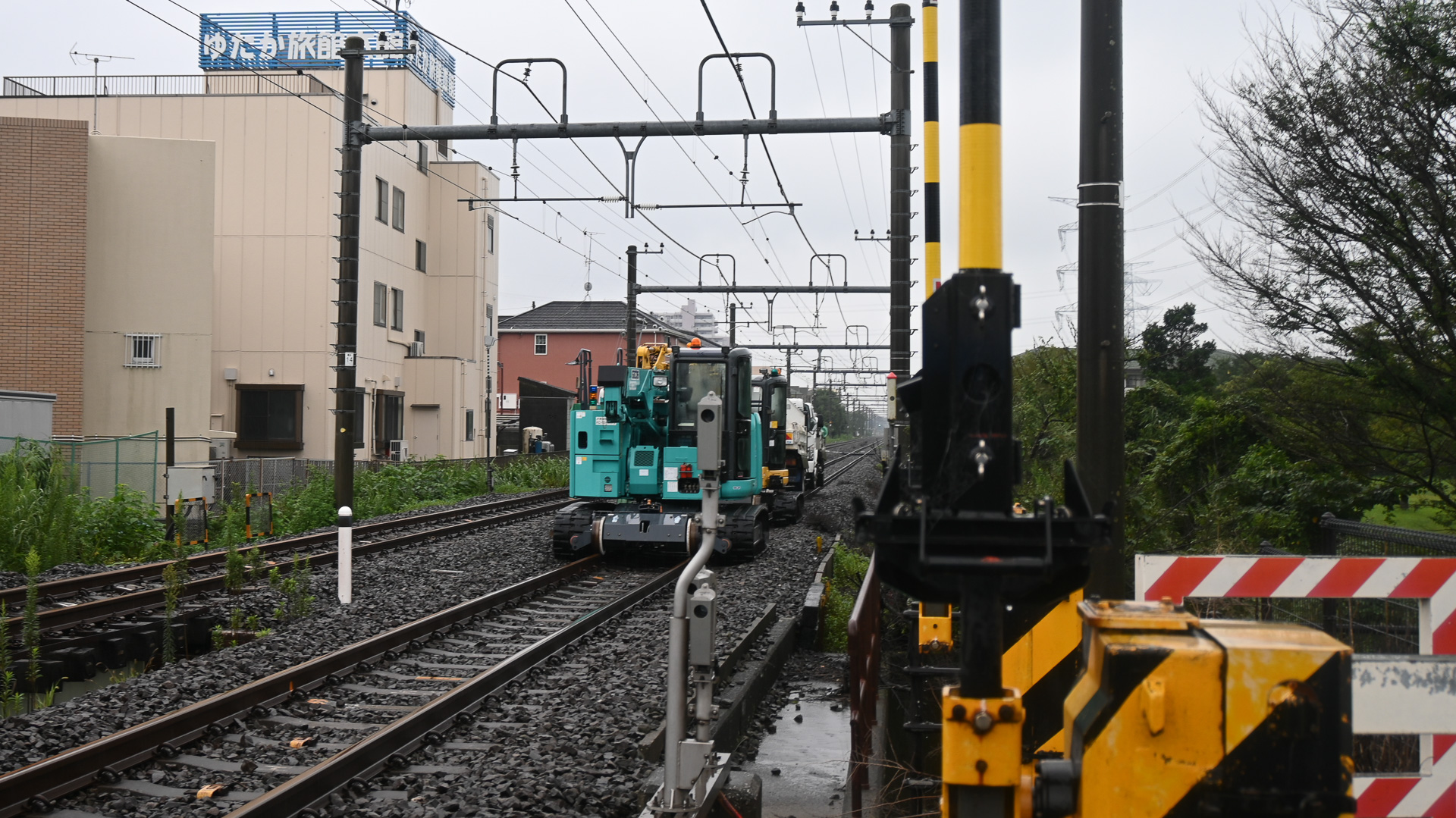 長浦駅近辺での復旧工事中
