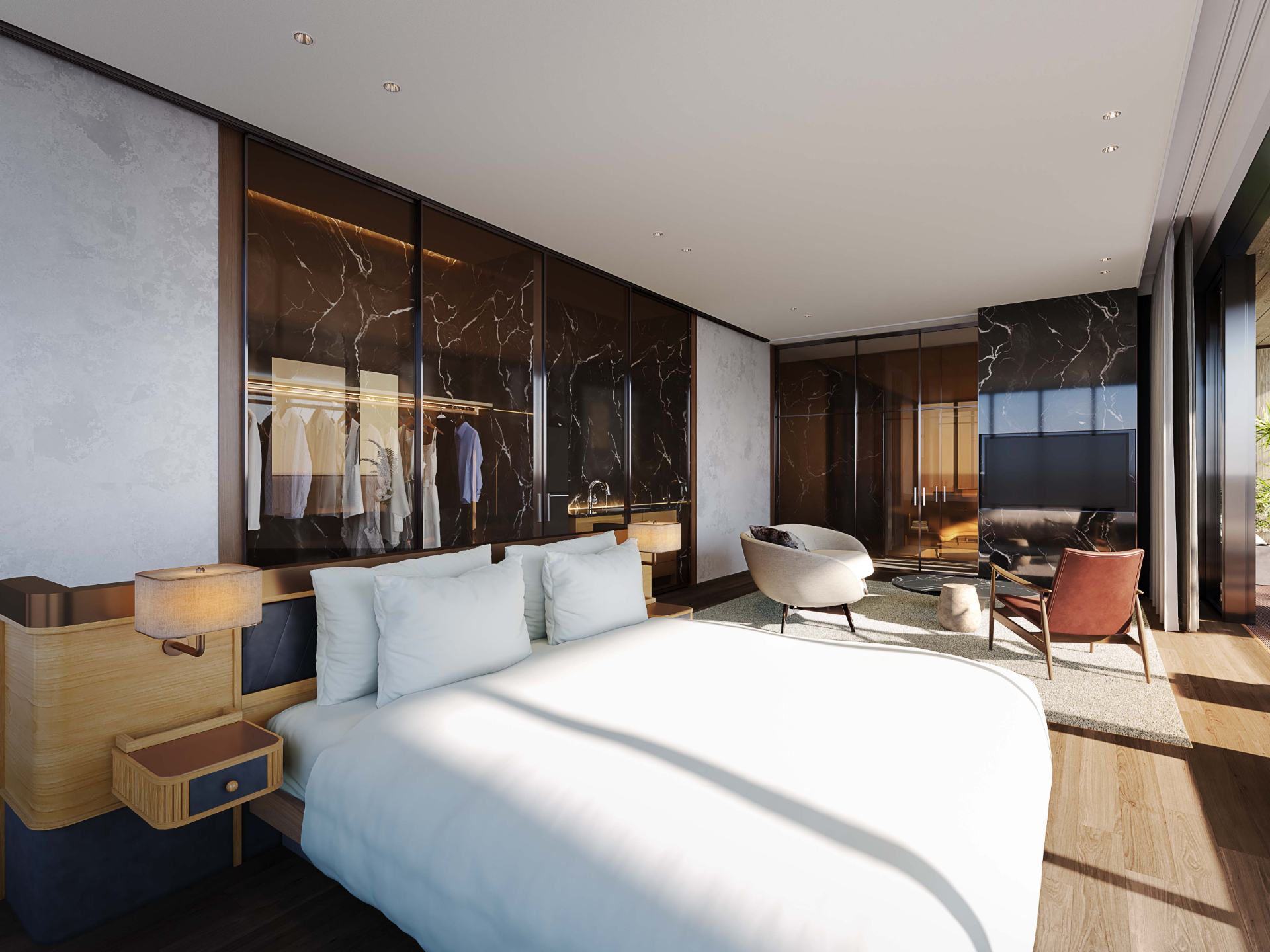 新宿御苑のパノラマビューを堪能できる2室限定の「御苑スイート（GYOEN SUITE）」（約70m<span class="em sup">2</span>）