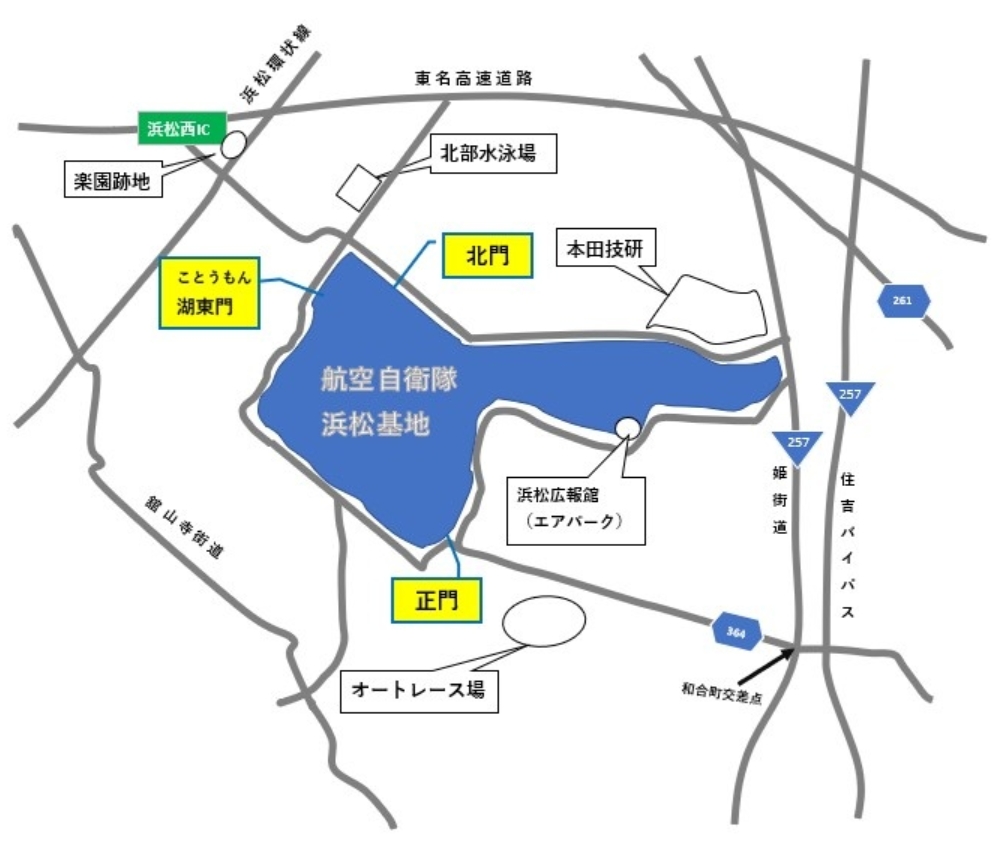 周辺地図、入場門案内