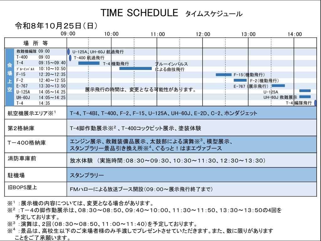 タイムスケジュール