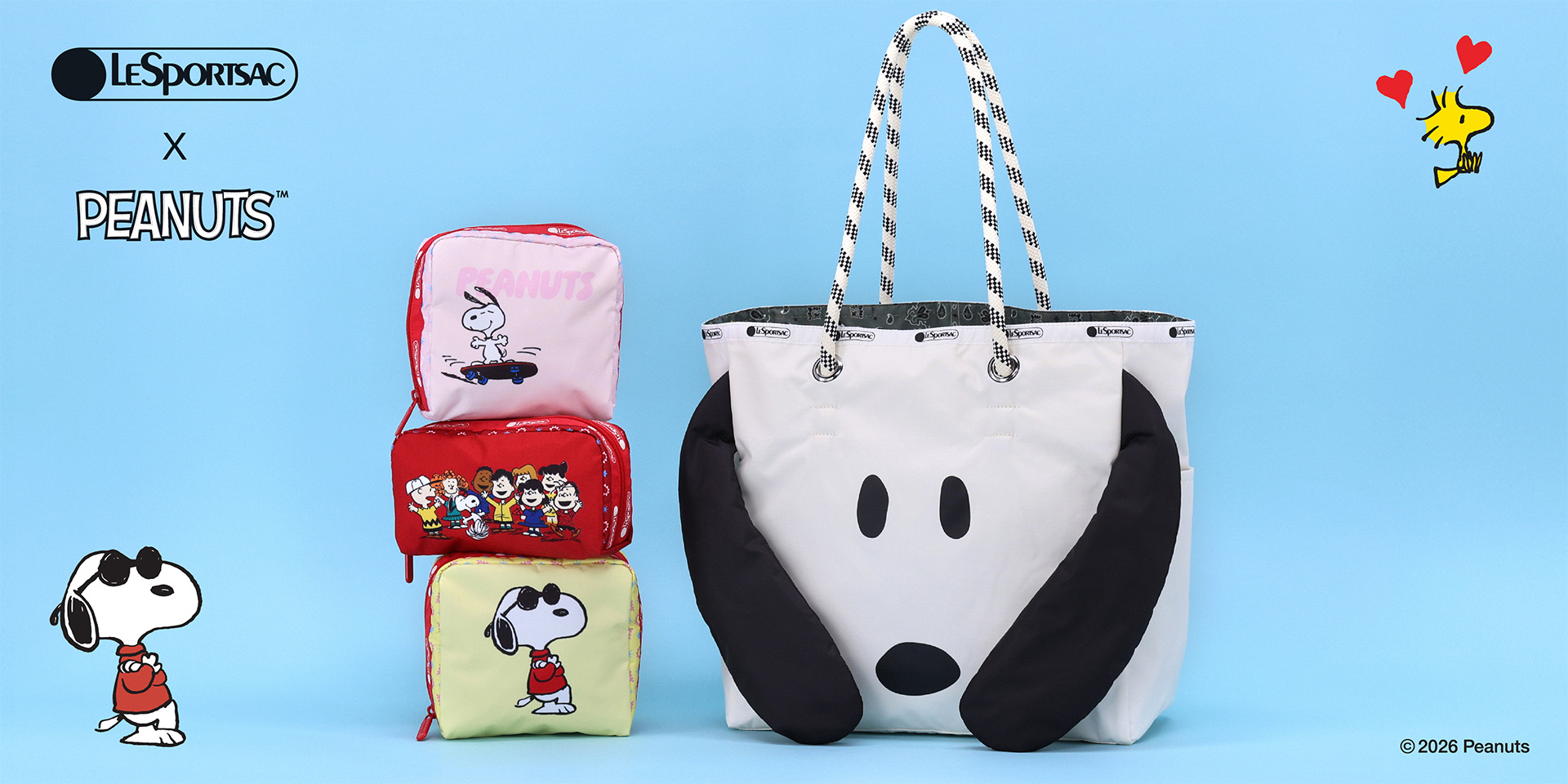 LeSportsac×PEANUTS 2026Winter Collection発売。トートバッグやスウェットなど