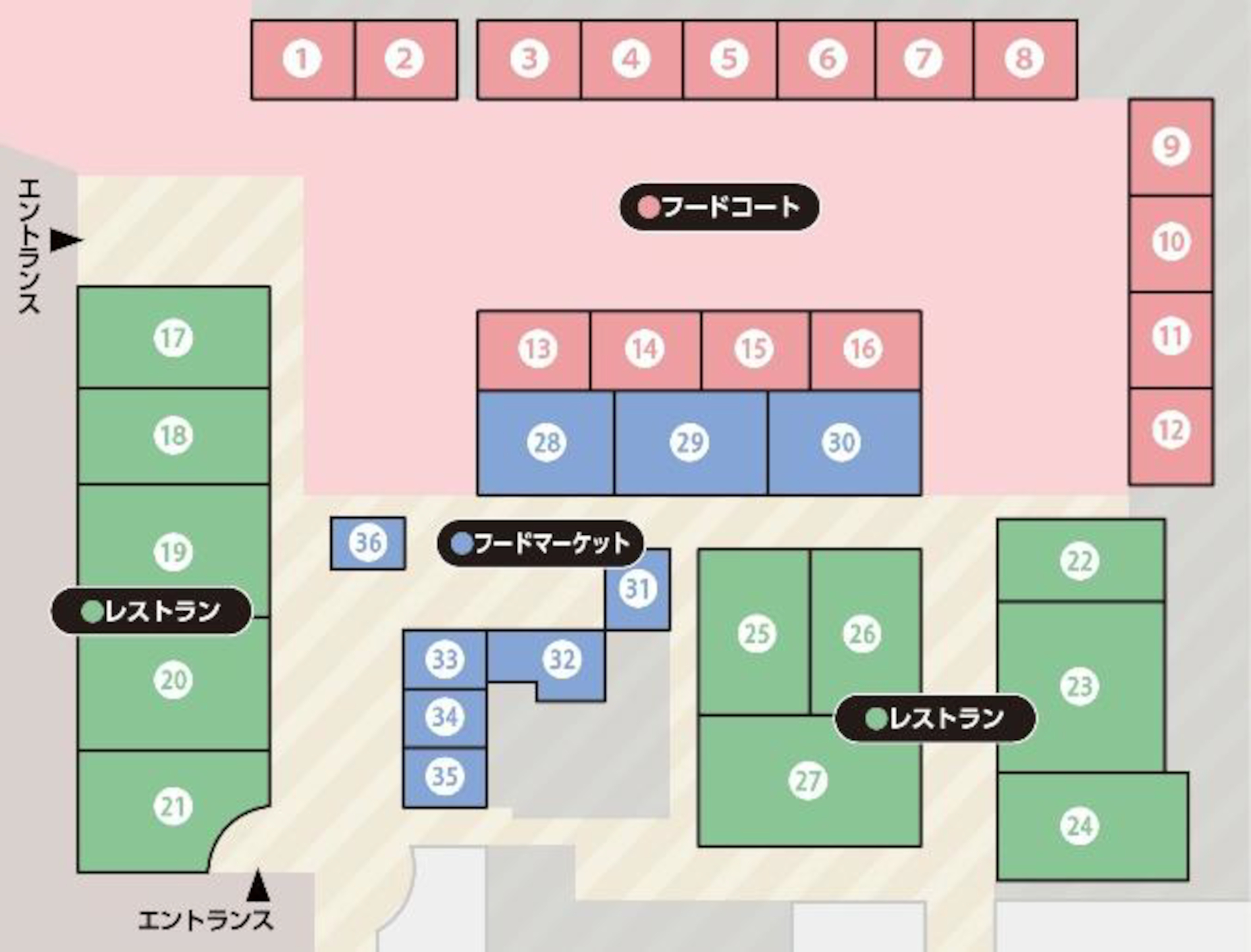 食のゾーン「MARINOA GOURMET TOWN」（ハーバー棟）