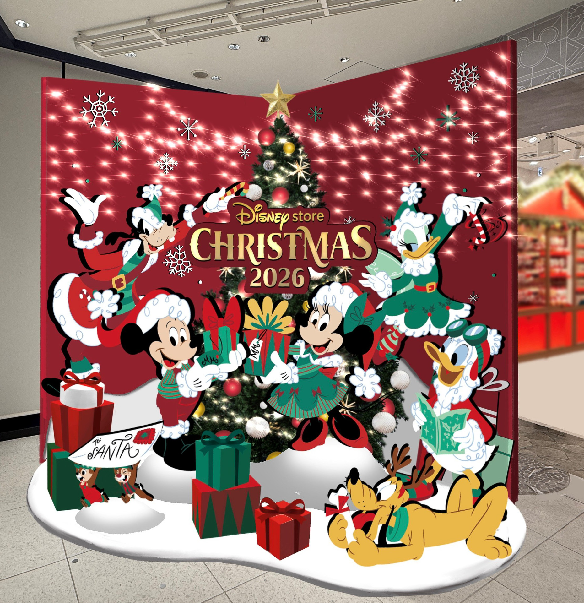 一部店舗では、店内がクリスマス装飾で華やかな雰囲気に