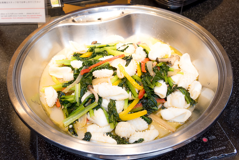 「イカとター菜のニンニク炒め」