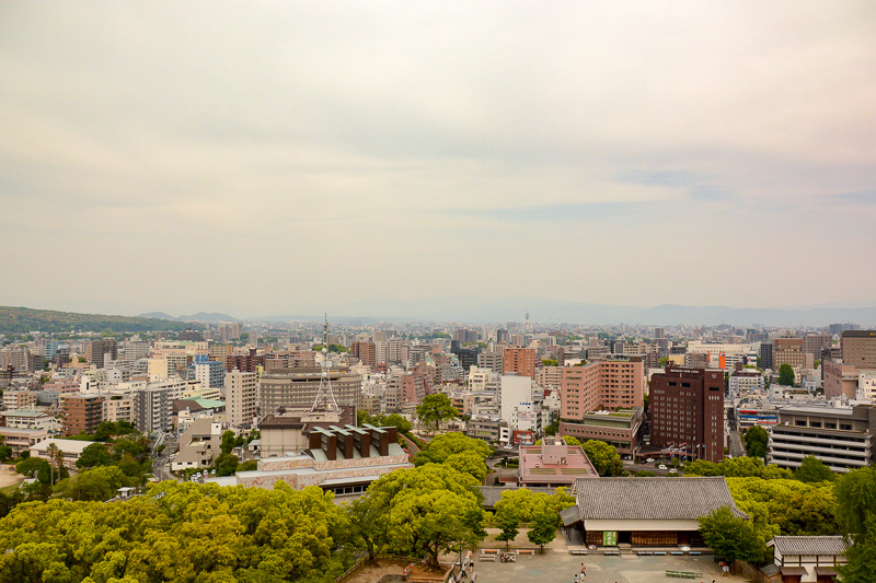 天守閣最上階から眺めた熊本市内