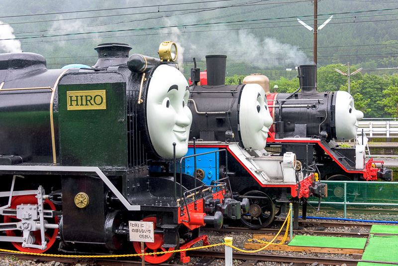 機関車たちの横顔。顔の形がそれぞれ違うのがよく分かる