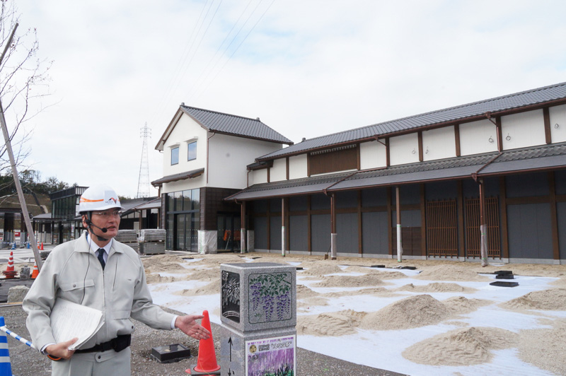 上り側は岡崎宿をイメージした建物が完成予定