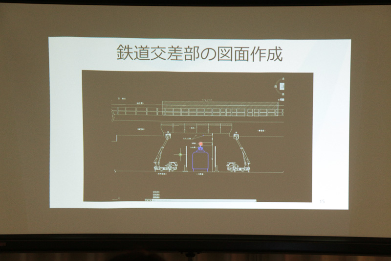 インフラドクターの解説に使用されたスライドの一部。360度の映像と点群データを走行しながら取得し、それを分析することで、さまざまな作業における精度向上と時間短縮が可能