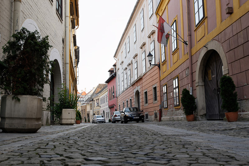 粗い石畳が古くからの街を感じさせる