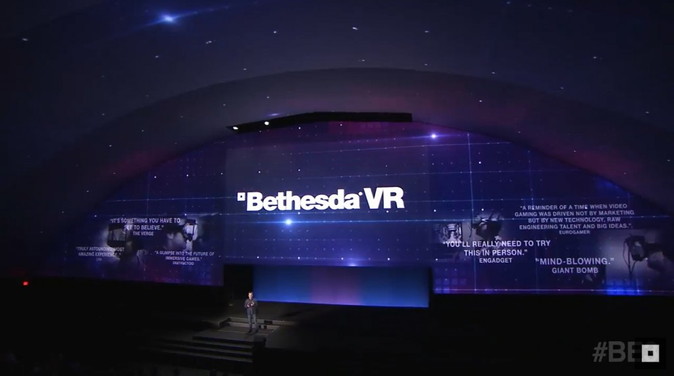 Bethesda Softworksが“Bethesda VR”を発表した会場の様子