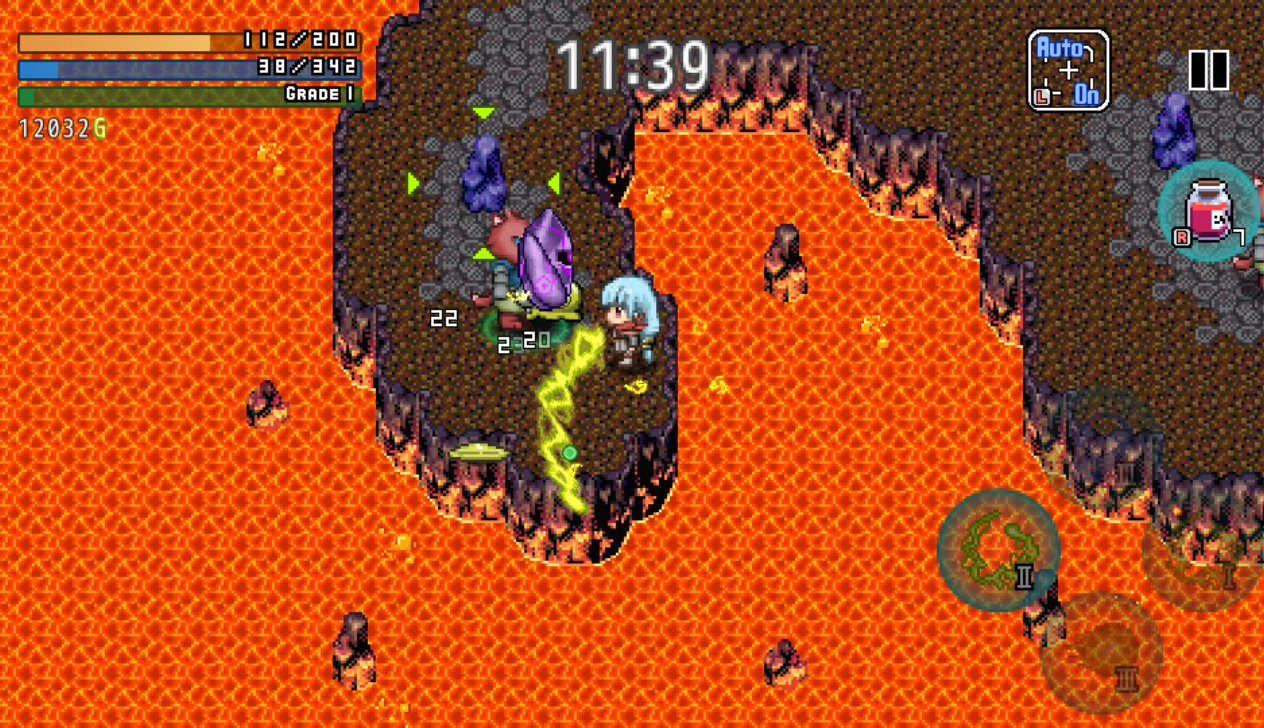 サンダーブレードは半円を描くように切りつけるので複数の敵がいる時に便利