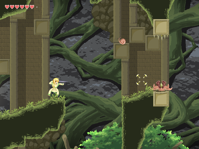 攻撃にも移動にも使える“一閃”。ボタンを押すと剣を構えるのでタイミングを計り……