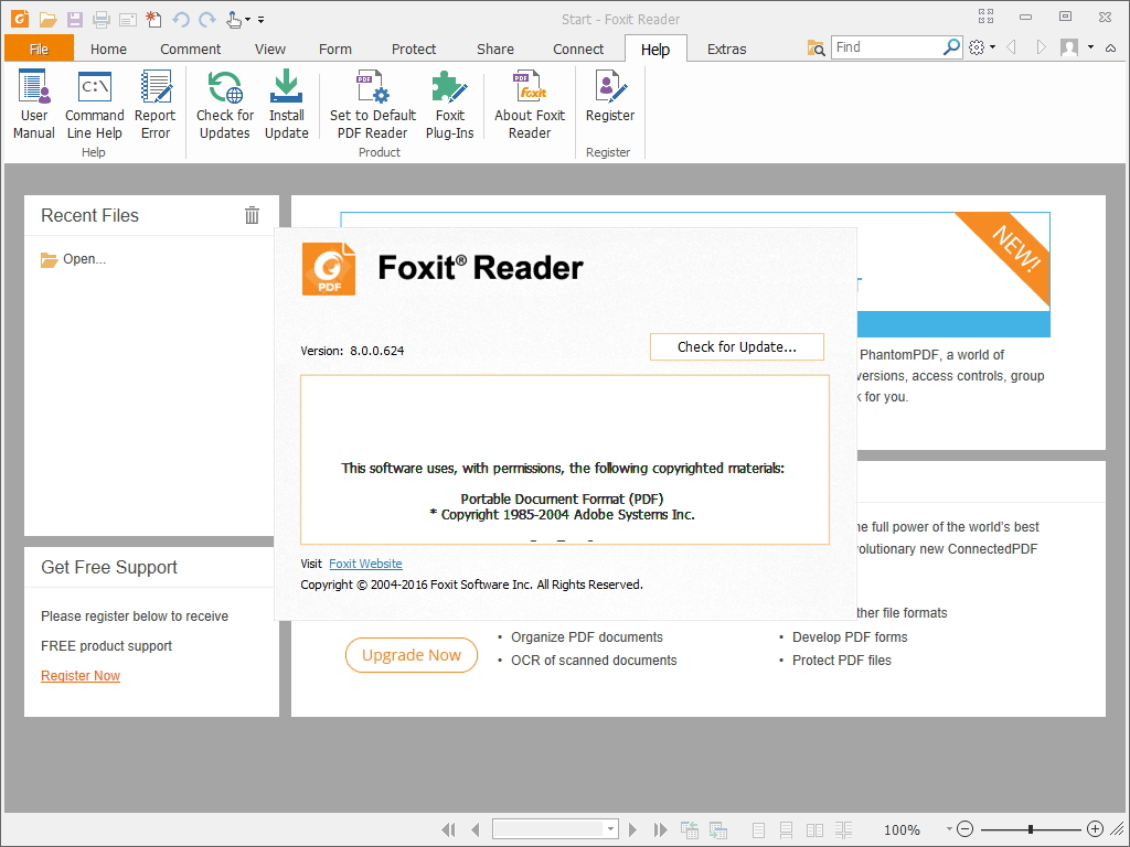 「Foxit Reader」v8.0.0.624
