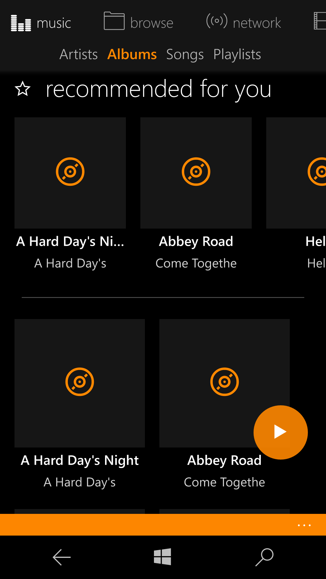 動画ファイルなどの再生にも対応するアプリケーション「VLC」。ちなみにWindows 10 Mobile上で起動すると、DVD/Blu-rayの再生は不可能というメッセージが現れる