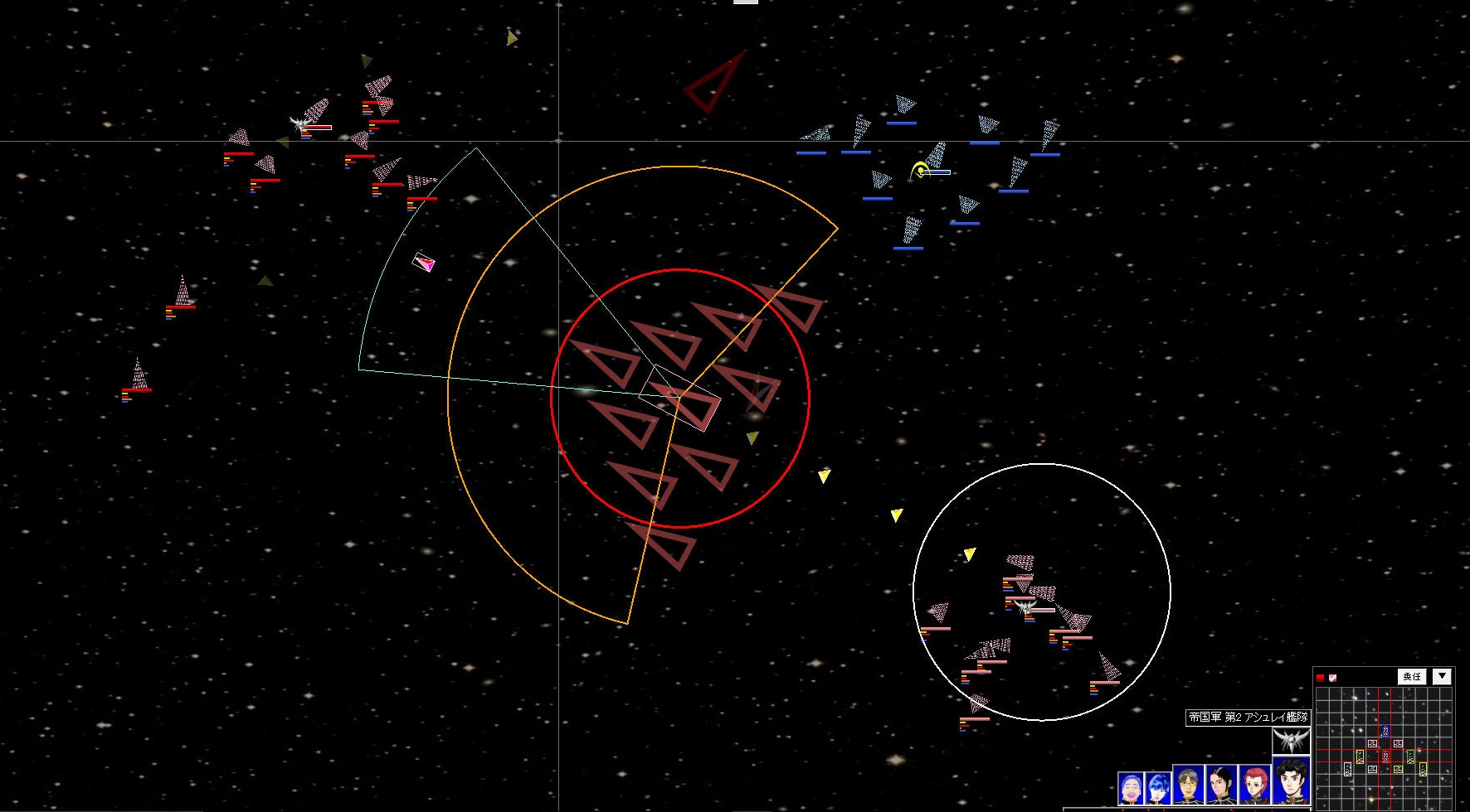 マウス操作で目的地点を決めれば、あとは艦隊が自動で移動する