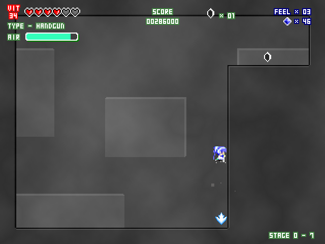 通常のジャンプでは登れない高さにも、銃の反動を使えば登れる