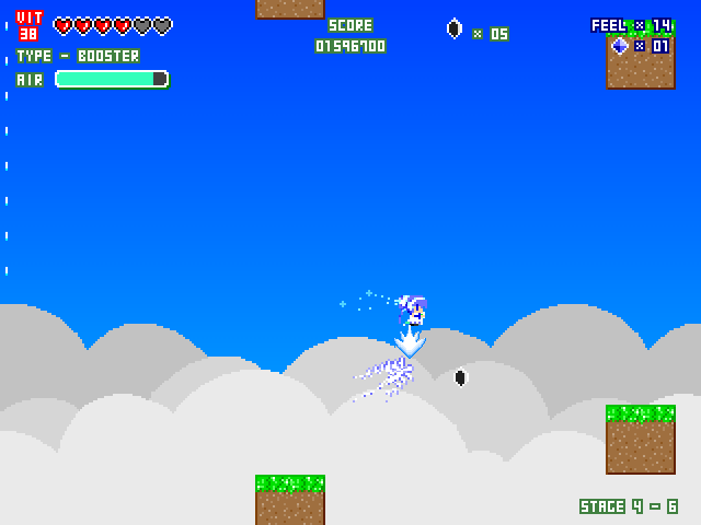 大きな穴も銃の反動で体を浮かせれば簡単に渡れる