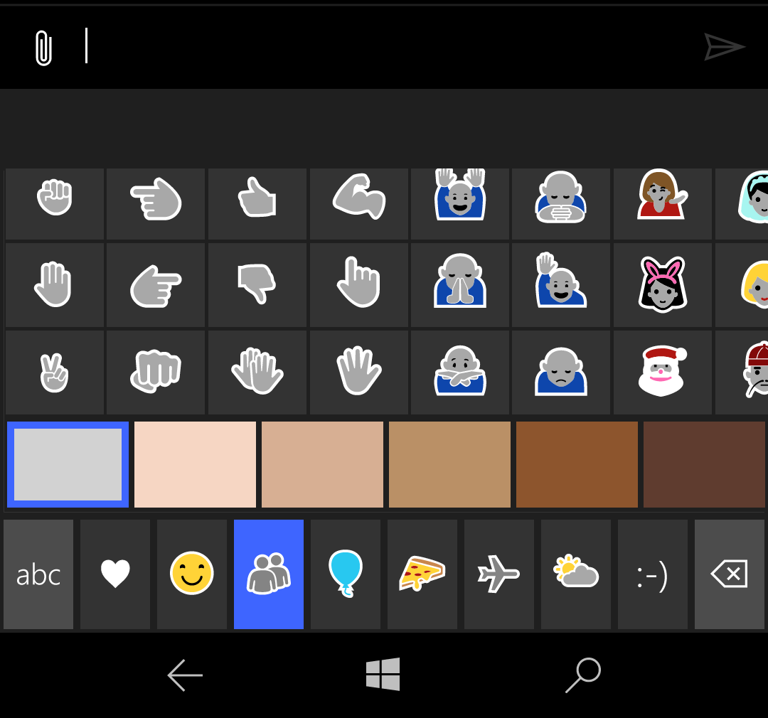 すると絵文字の下側に配色が現れるので、絵文字に使いたい色をタップで選択する