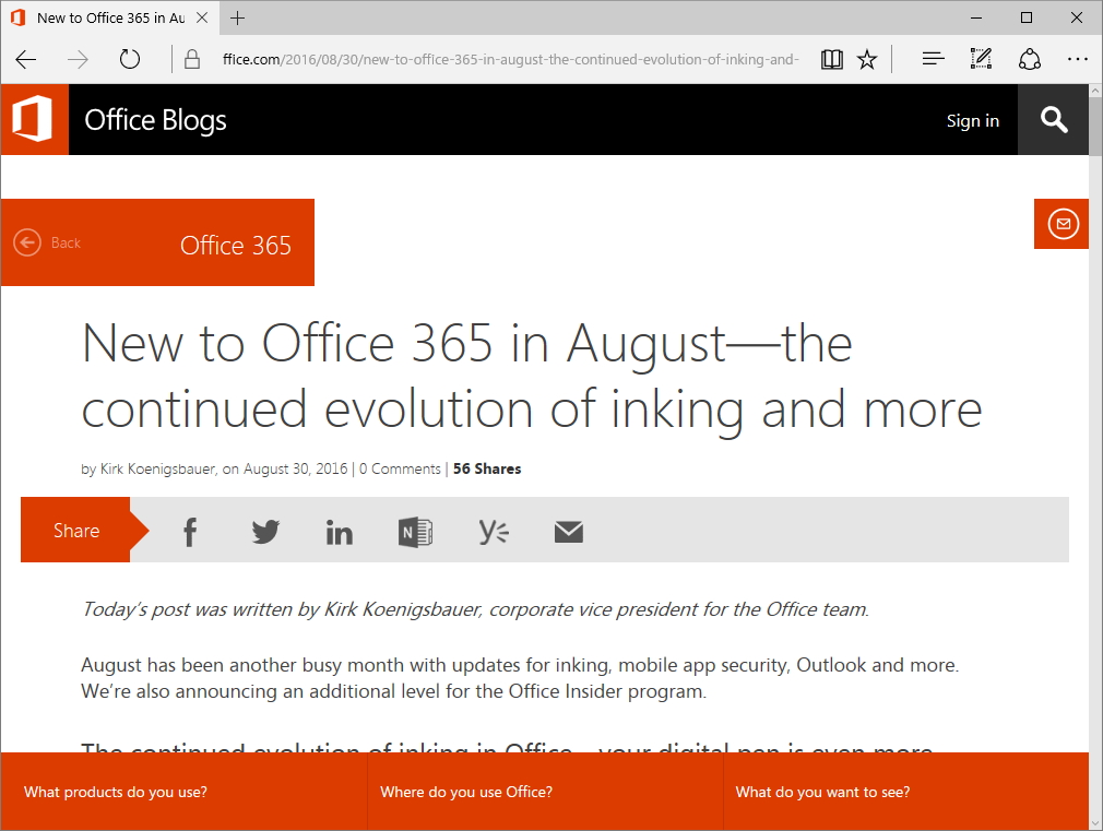 公式ブログ“Office Blogs”
