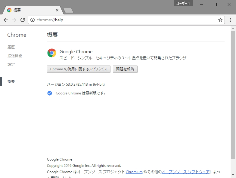 「Google Chrome」v53.0.2785.113