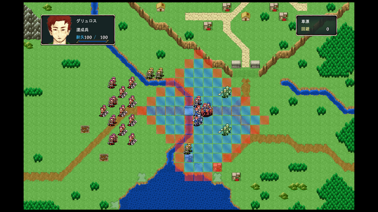 レベルアップでの能力上昇に頼れないゲームデザイン。自分の戦術で敵軍を打ち破ろう