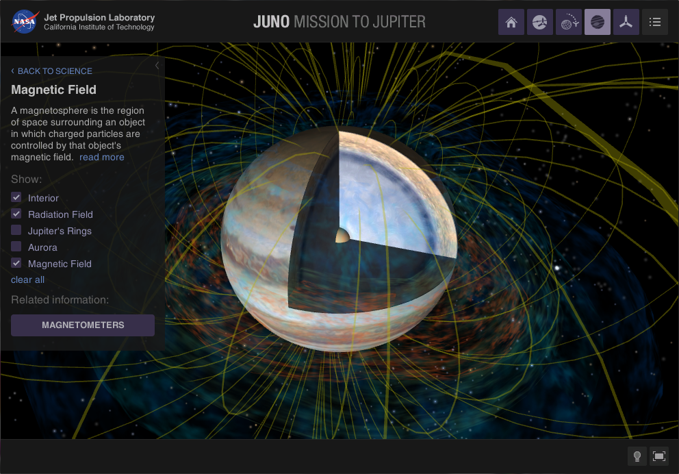 強力な磁場と放射線を放つ木星