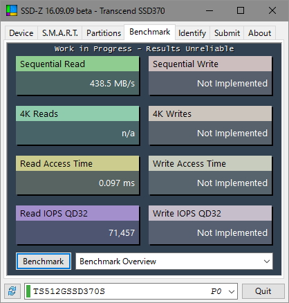 ［Benchmark］タブ