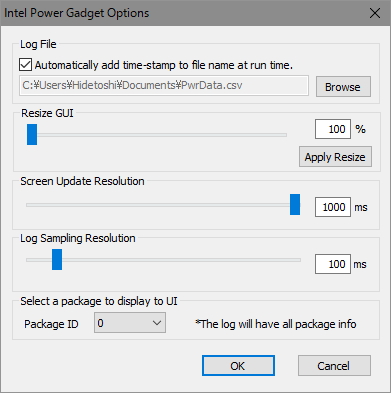 オプションダイアログ