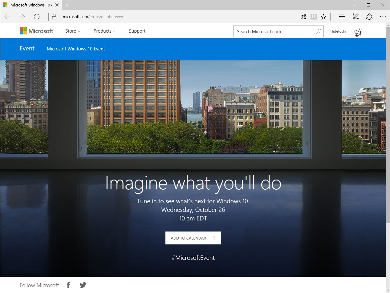 “Microsoft Windows 10 Event”