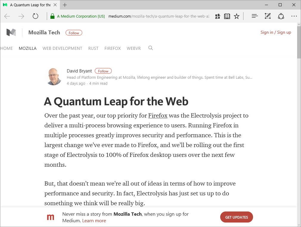 Mozilla、“Quantum”プロジェクトを発表