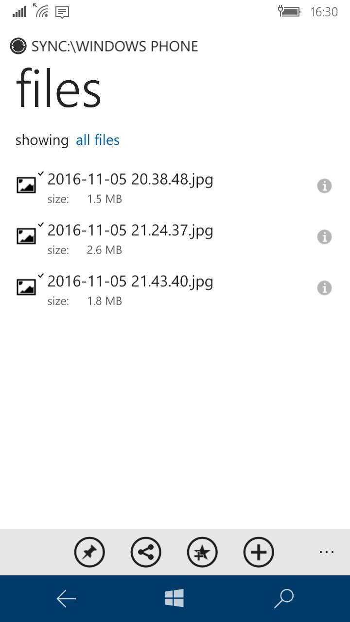 Windows Phone版アプリでファイルを追加すると、Windows版アプリへ転送される