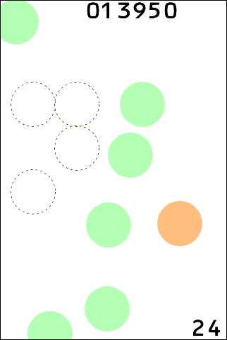 赤い泡を割らないで、青い泡をすべて割る。雑に割るとすぐゲームオーバーになるので意外とシビア