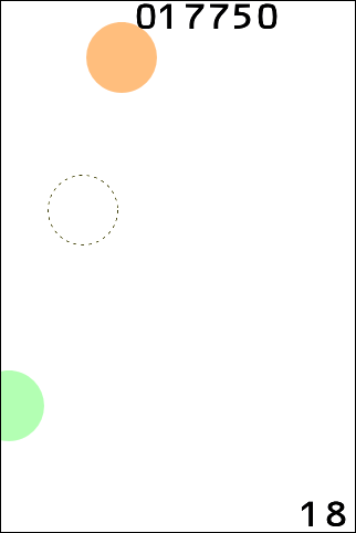 赤い泡を割らないで、青い泡をすべて割る。雑に割るとすぐゲームオーバーになるので意外とシビア